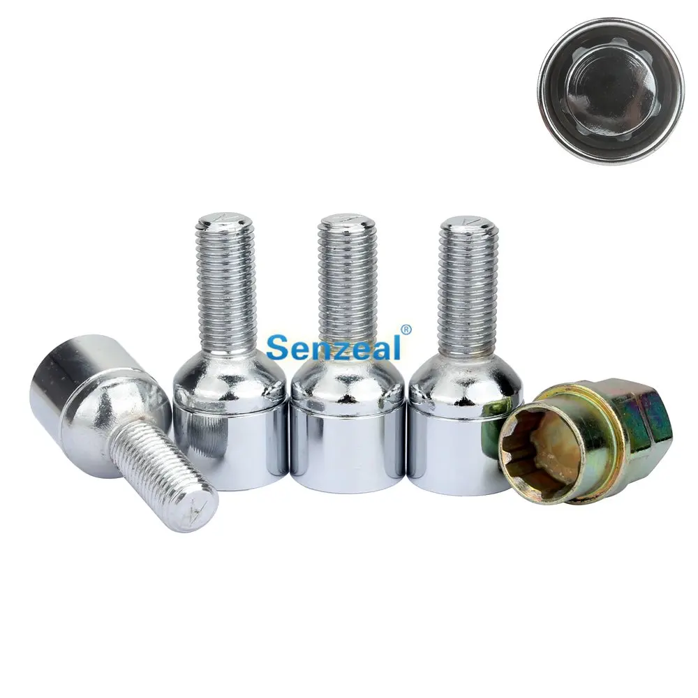 sliver Супер безопасность M12 x 1,5/M14x1,5 Противоугонная гайка, болты, ключ, сплав, сталь, закрытые гайки для автомобиля, универсальный автомобиль - Название цвета: sliver