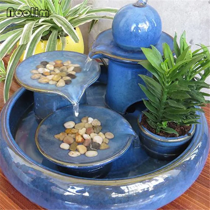 Элегантные керамические фонтаны для воды украшения гостиной фэн шуй Колесные