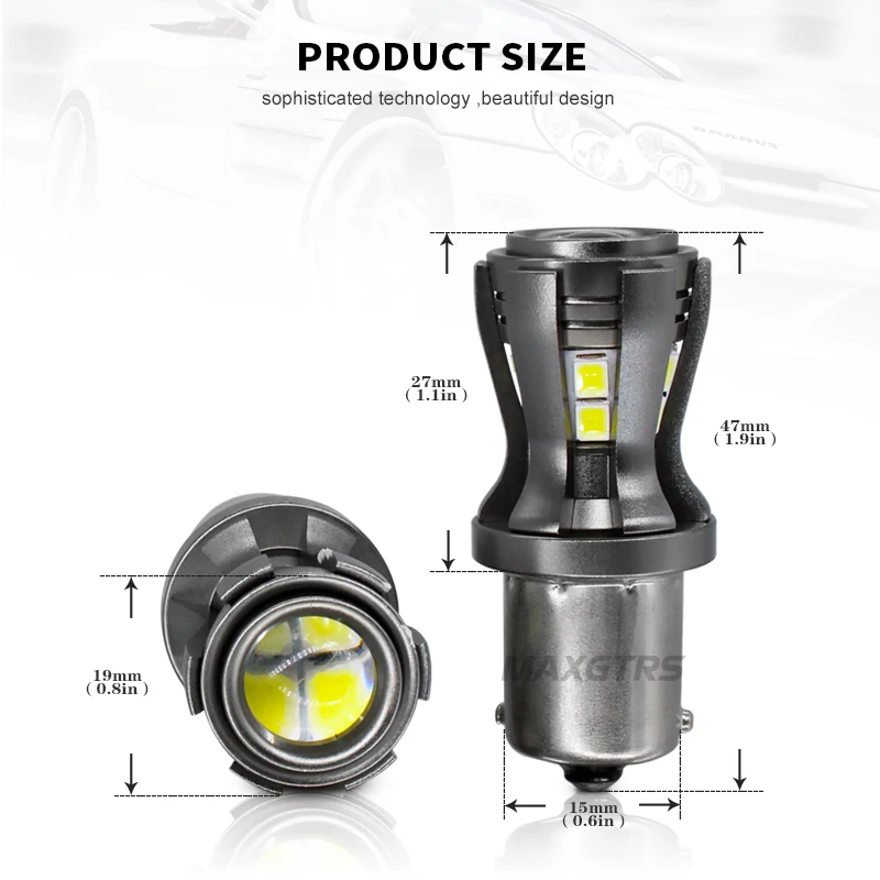 2x новейшие S25 1156 1141 7506 BA15S P21W 1073 светодиодный лампы с проектором для заднего тормоза задние RV указатели поворота Янтарный/желтый