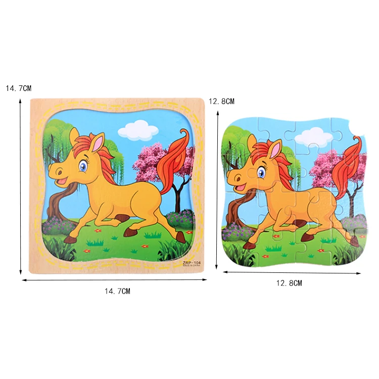 Новое поступление, детские деревянные 3D головоломки, игрушки, пазлы, доска, Мультяшные животные/Транспорт, индивидуальная мозаика, пазлы для детей