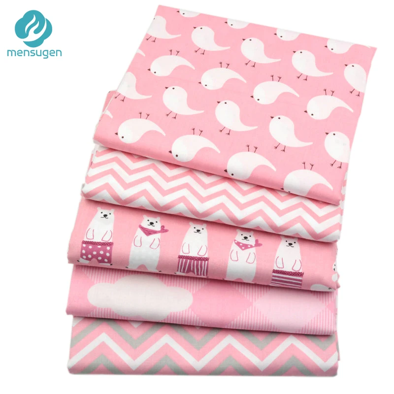 5 pcs/lot 40x50cm Pink Color Cotton Fabric for Patchwork Quilts Cushions Patchwork Telas Sewing Tissue DIY Crafts Tilda Cloth