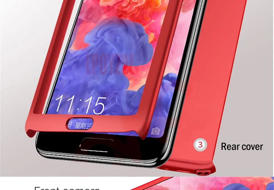 360 Full Protective Case For Huawei P30 P20 Pro Mate 20 Lite Nova 3 3i 4 P10 P9 Honor 10 9 Lite 8X Hard PC Cover Case With Glass
