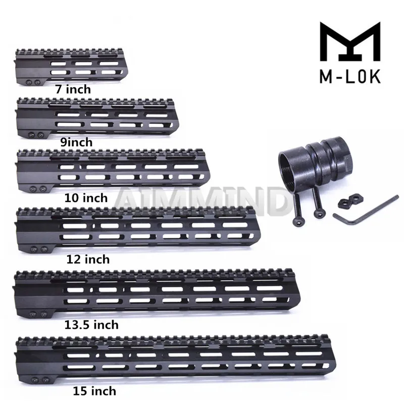 13 5 &quotAR15 Free Float mlok M-LOK Handguard Picatinny Rail Slim Style keymod handguard со стальной бочковой гайкой для