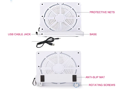 Мини вентилятор двойного назначения без щеток с зарядным устройством 6 дюймовый
