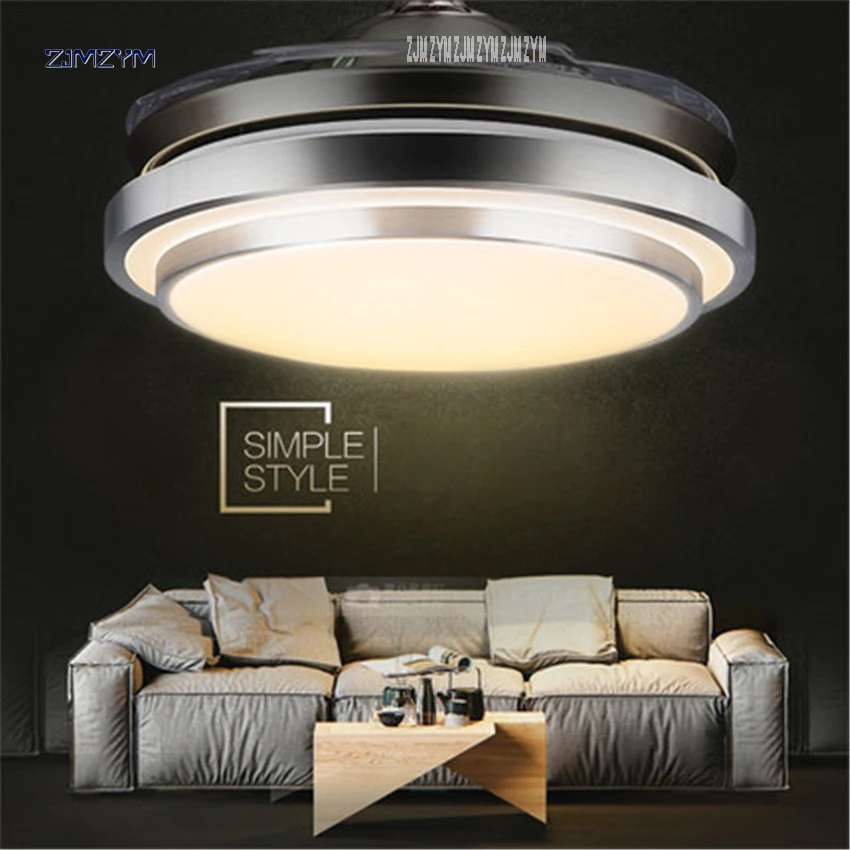 42 дюймовые современные невидимые светодиодные потолочные вентиляторы с