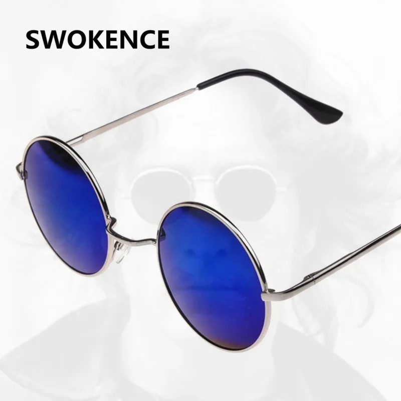 Солнцезащитные очки SWOKENCE классические винтажные круглые в металлической оправе