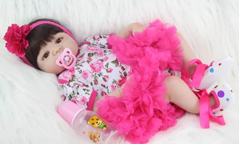 BZDOLL, 55 см, полностью силиконовая кукла для новорожденного, Реалистичная, для новорожденных, для девочек, для младенцев, кукла, для детей, Brinquedos, игрушка для купания