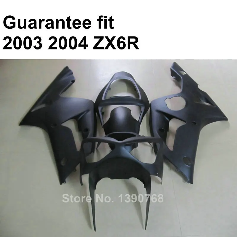 

ABS plastic fairing for Kawasaki ZX6R 03 04 matte black fairings kit Ninja ZX 6R 636 2003 2004 IT28