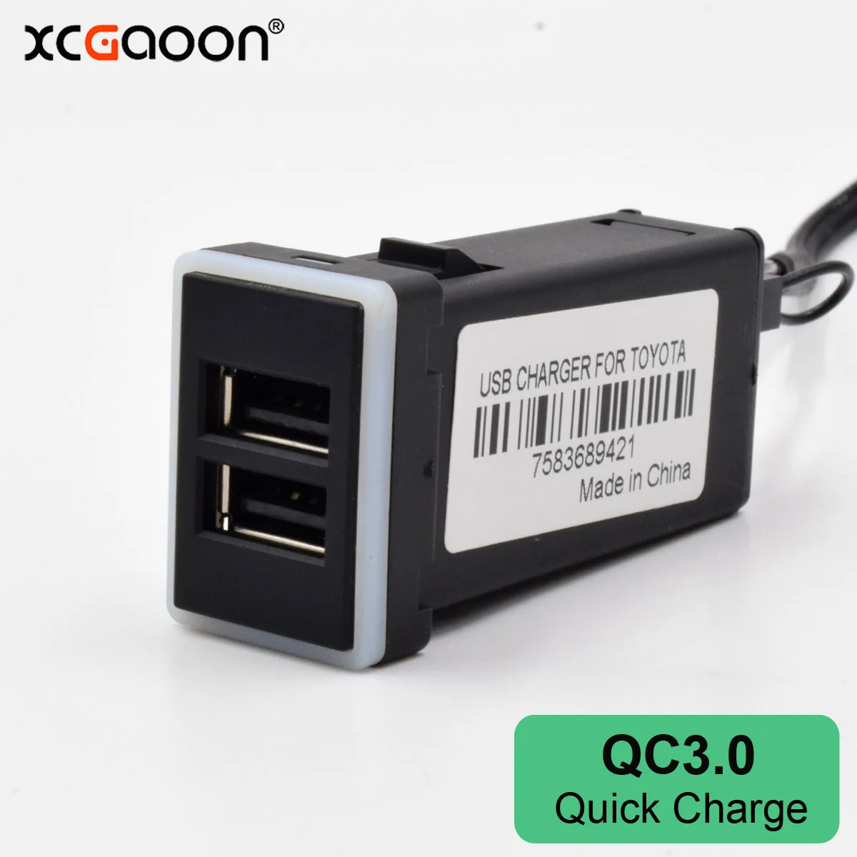XCGaoon QC3.0 Quickcharge автомобильное зарядное устройство двойной USB телефон PDA адаптер DVR Plug& Play кабель для Toyota