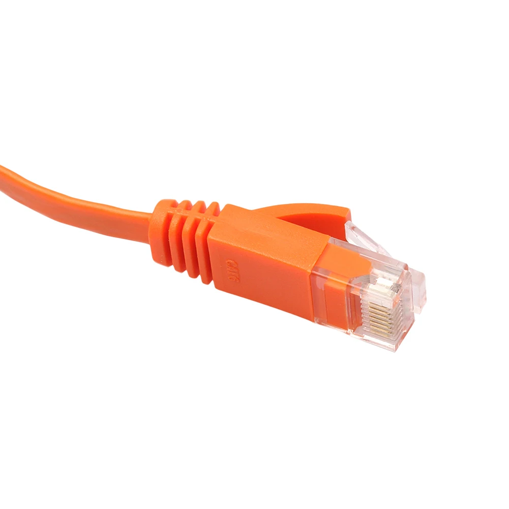 Оранжевый плоский кабель RJ45 15 м Ethernet CAT6 сетевой шнур соединительный провод до 1000