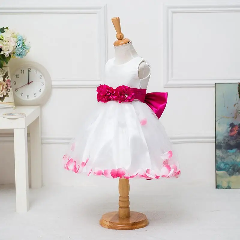 2017 Новое Лето Девушки Одеваются Для Свадьбы Лепесток Биг Боу Театрализованное