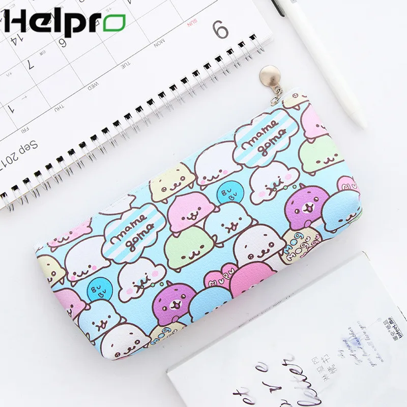 Helpro милый морской лев детские пеналы Kawaii на молнии дизайнерский карандаш коробка