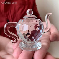 xmas gift sml clear crystal teapot figurines artcollection paperweight glass teapot mini sculpture ornament home table decor