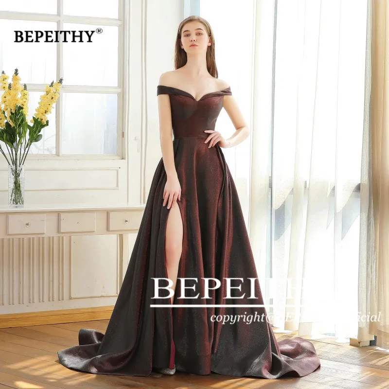BEPEITHY Abendkleider/длинные платья для выпускного вечера с открытыми плечами высоким