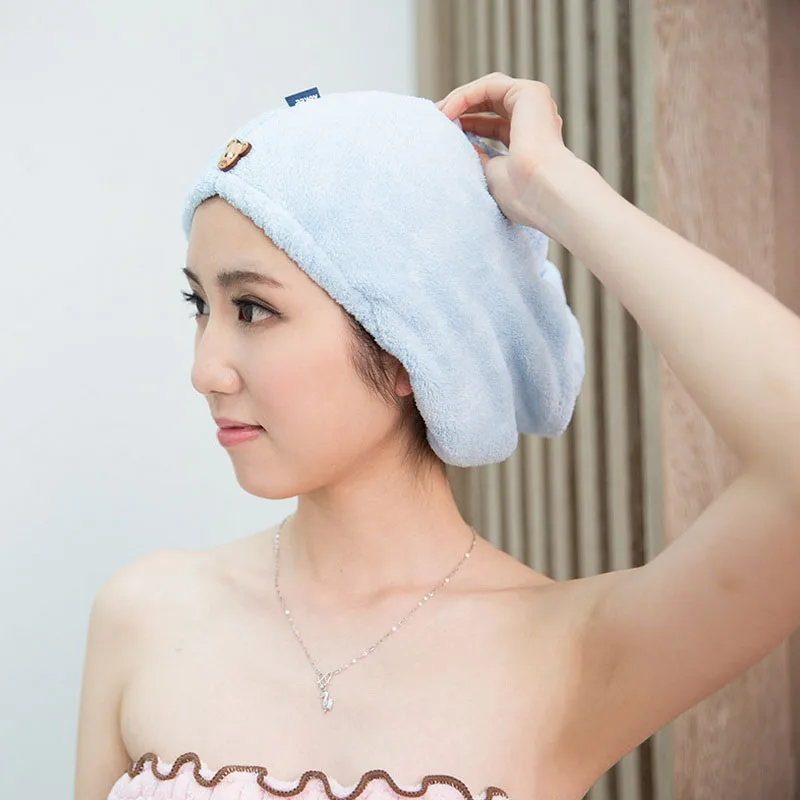 Коралловый кашемир из микрофибры Твердые волосы тюрбан быстро высушить шляпа