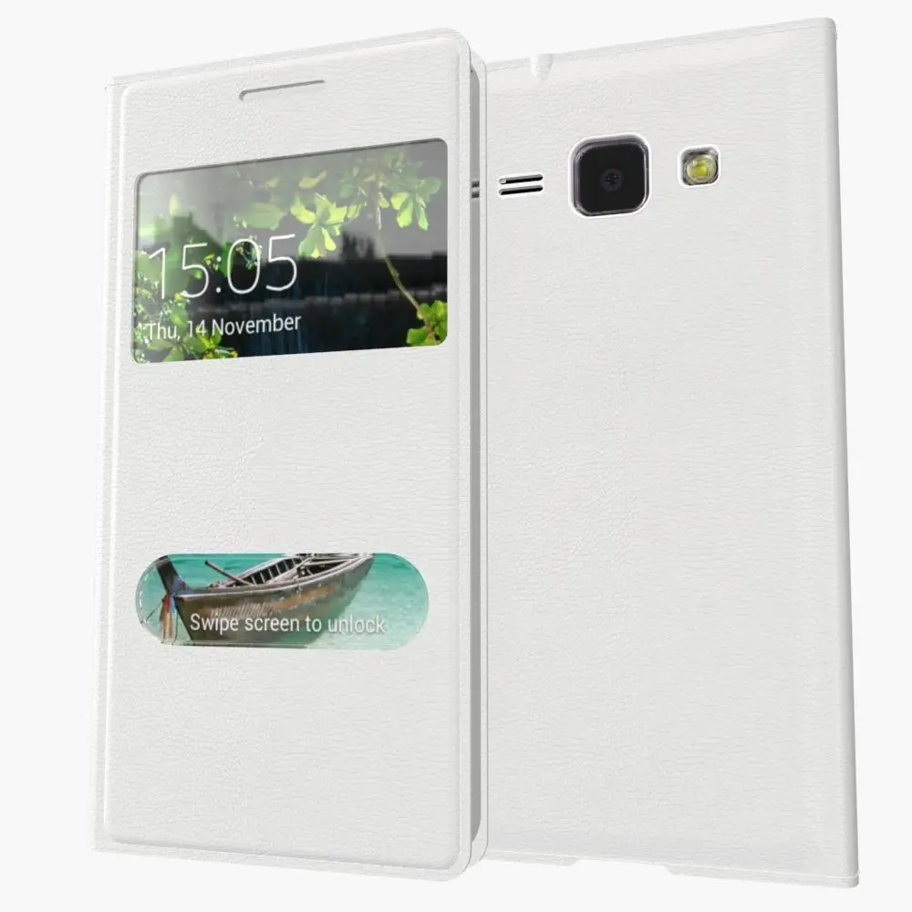 Кожаный флип чехол с двойными окнами для Samsung Galaxy Core i8262 i8260 8260 2 шт. может получить