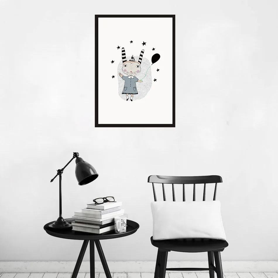 Креативные животные зайчик настенные художественные картины канделяющие