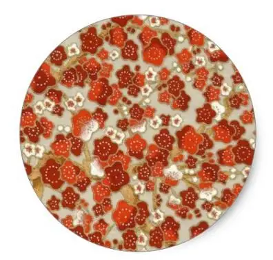 

1.5inch Deep Network Cherry Blossoms on Gold and Silver Classic Round Sticker