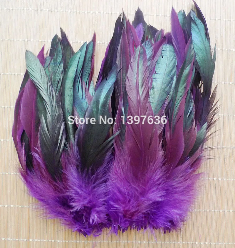 Бесплатная доставка! 50 шт. 20 см Пурпурное петушиное перо одежда ювелирные изделия
