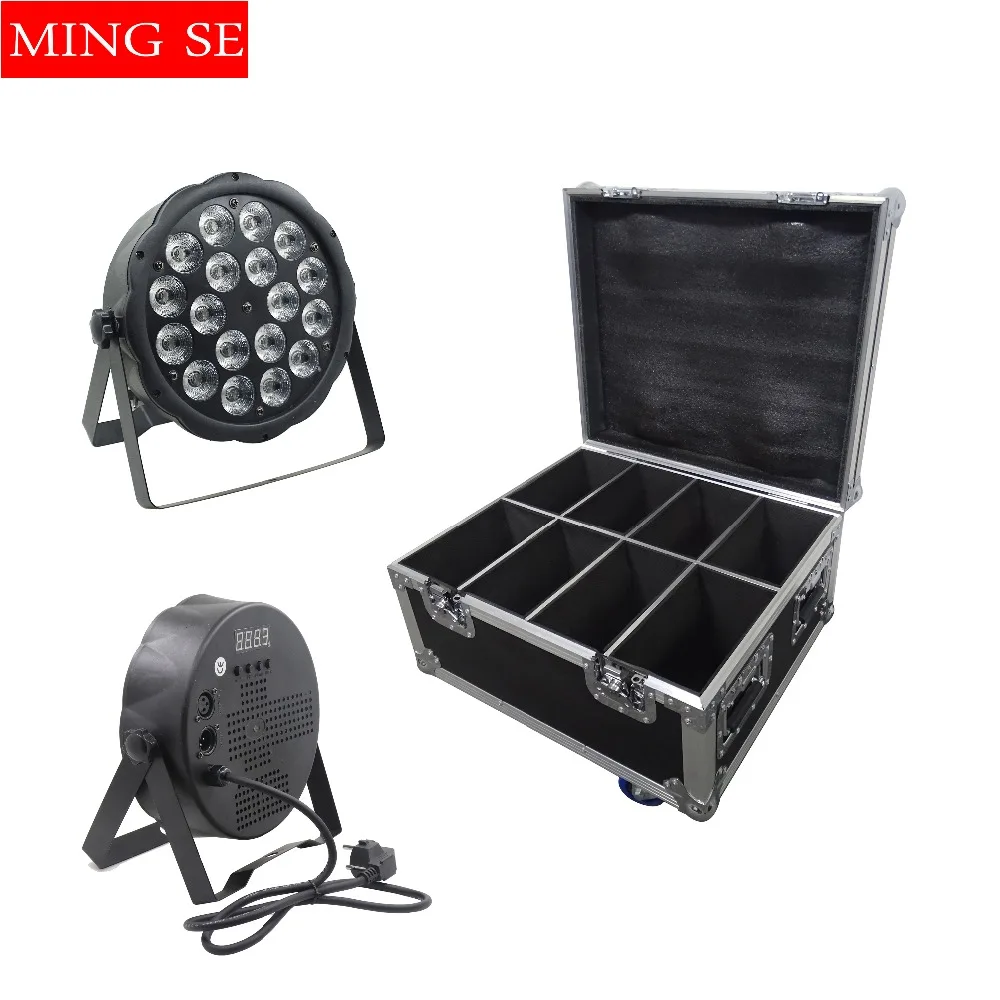8 шт. 18x10 Вт большой объектив RGBW 4в1 LED par свет 18*10 с Flig DMX512 управление диско сцена DJ