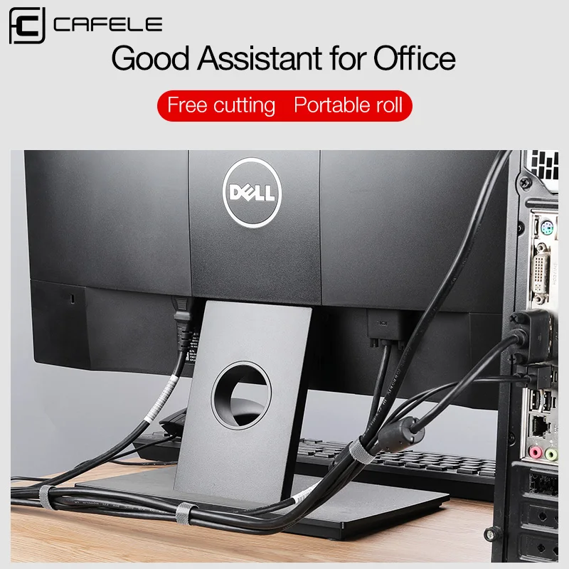 Cafele Cable Holder Organizer USB Winder for iPhone Micro Type C Pasted Free Length Clip Office Desktop Management | Мобильные
