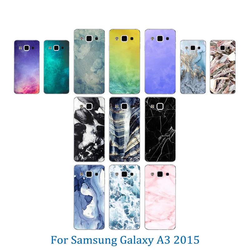 Для Samsung A3 2015 чехол для телефона Мягкий Силиконовый ТПУ цветной каменный узор Galaxy