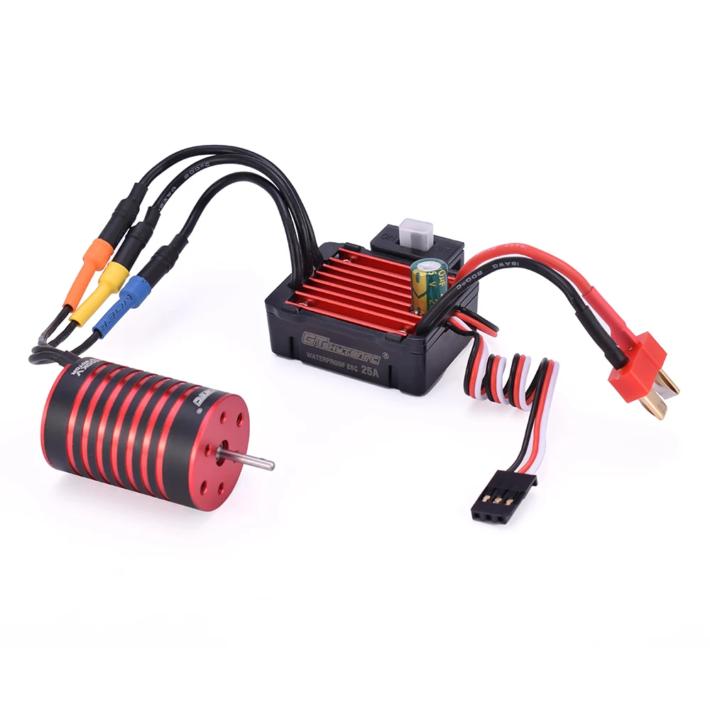 GTSKYTENRC Combo 2435 4500KV 4800KV бесщеточный мотор w/25A ESC для 1:16 1:18 RC багги Дрифт гоночный