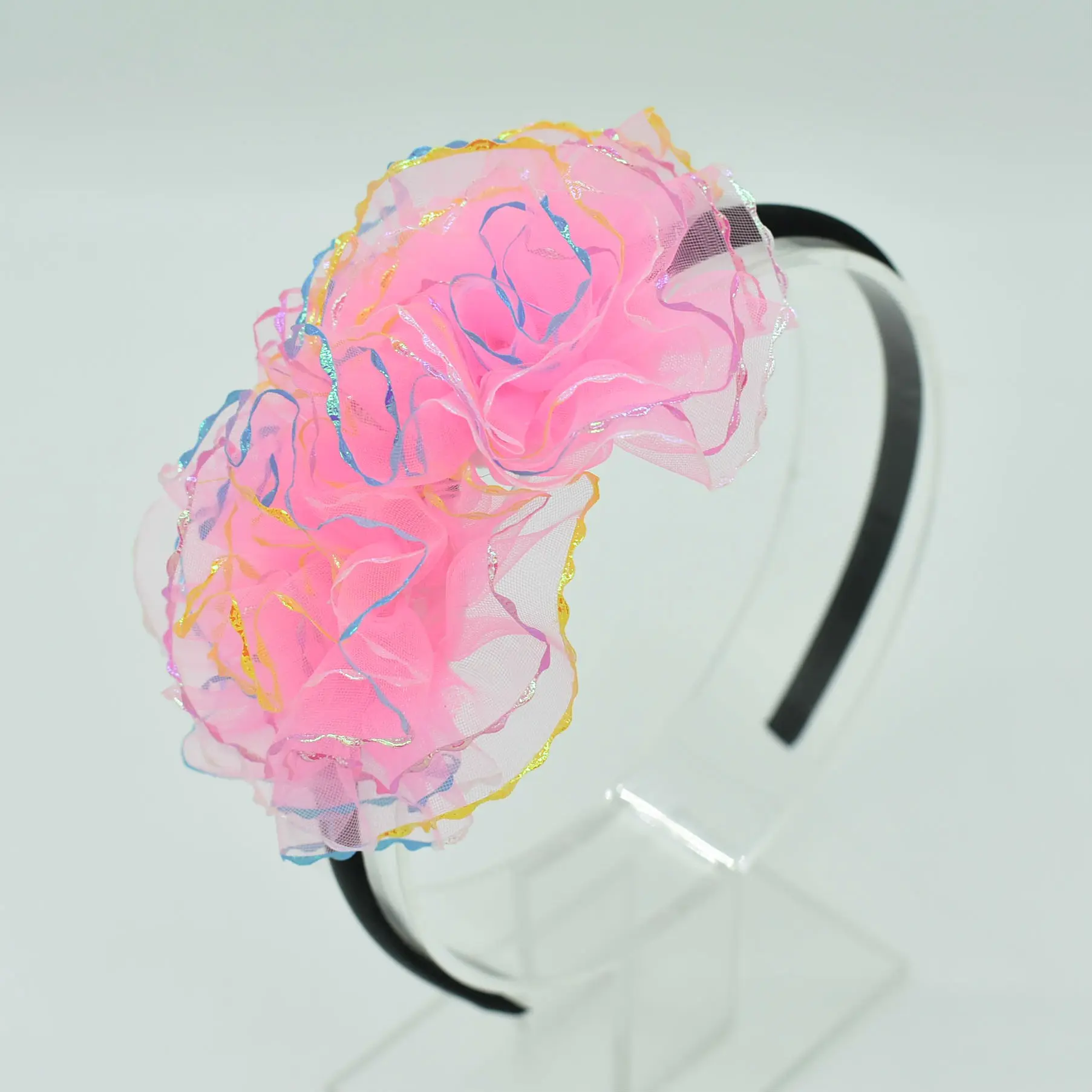 New product Children's lace headband Kids colorful transparent Flower hair accessories Wavy accessory | Детская одежда и обувь
