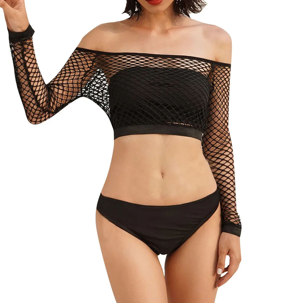 Женская футболка с сетчатыми рукавами Сексуальная Повседневная пляжная в стиле