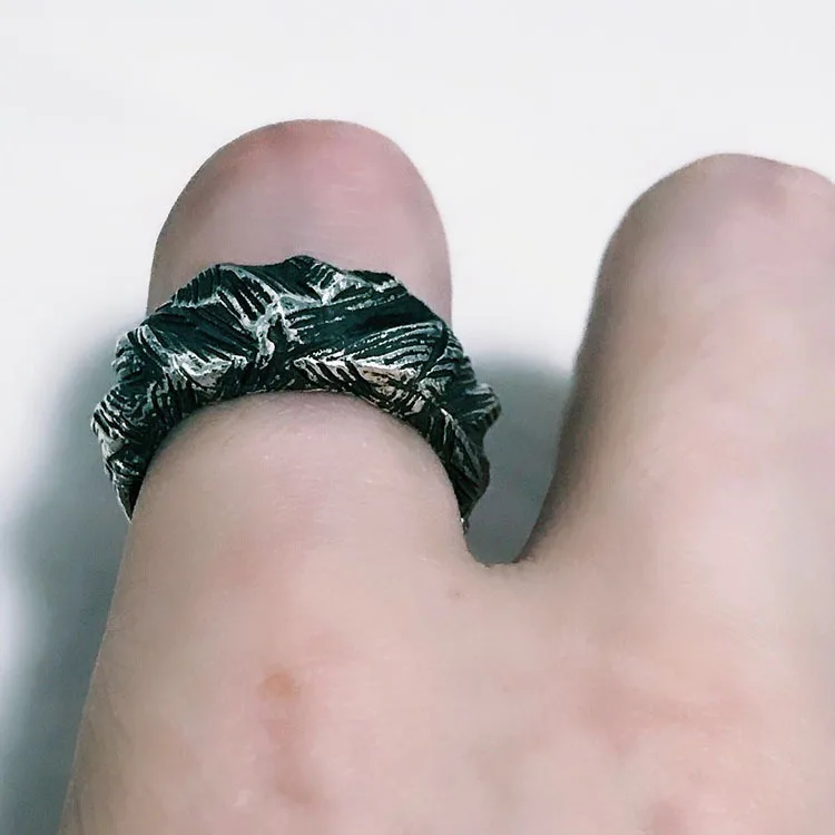 Handmade100 % 925 пробы Серебряное кольцо панк-рок Стильное для стайлинга | Украшения и
