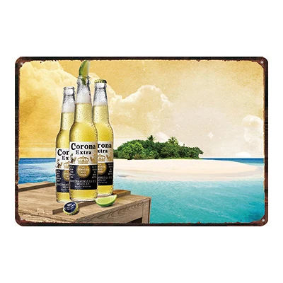 Винтажная металлическая Жестяная Табличка Corona Extra Beer, ретро настенная тарелка для паба, ресторана, кухни, домашнего искусства, декора бара, настенная наклейка, DU-2040 - Цвет: DU2063