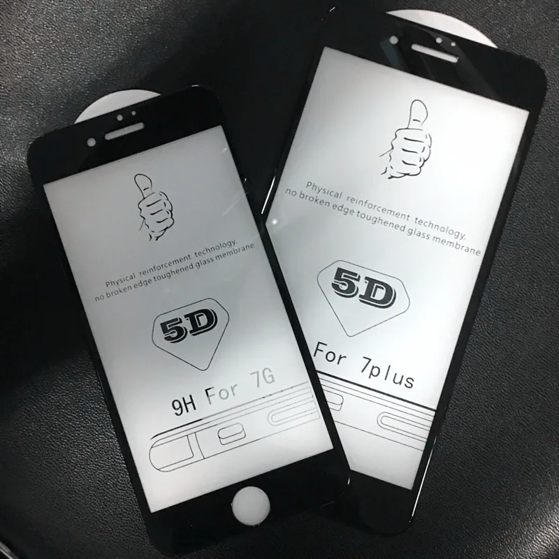 5D(3nd Gen 3D 2nd Gen 4D) полноэкранное покрытие из закаленного стекла для iPhone 6 6S 7 7 Plus NFH чехол с защитной пленкой для экрана на 4," 5,5"