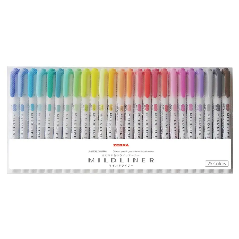 Zebra Mildliner 25 ярких пастельных и цветов отлично подходит для подсветки текста дети