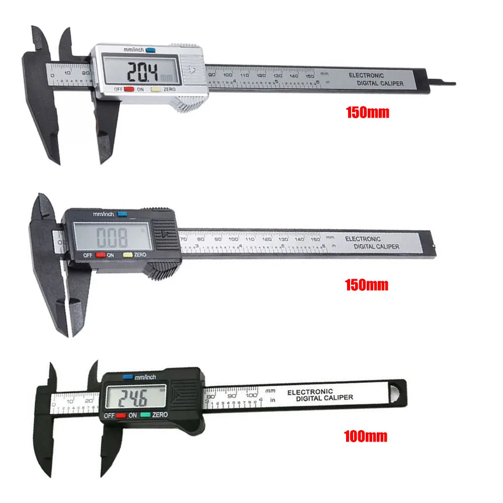 Digital Caliper 6 inch Electronic Vernier Caliper 100mm Calliper Micrometer Digital Ruler Measuring Tool 150mm 0.1mm