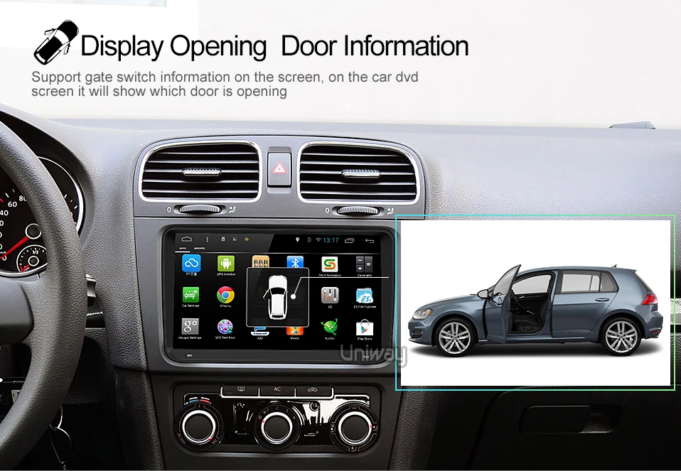 Uniway ADZ9071 android 8,1 автомобиль dvd для vw passat b7 b6 Гольф 5 Поло tiguan octavia rapid fabia с gps-навигации радио