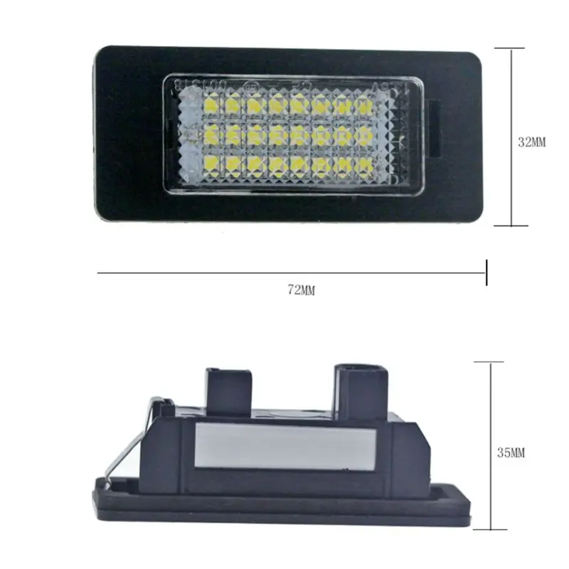 2 шт. 24 светодиодный 3528 SMD Подсветка регистрационного номера лампы 6000 К холодный