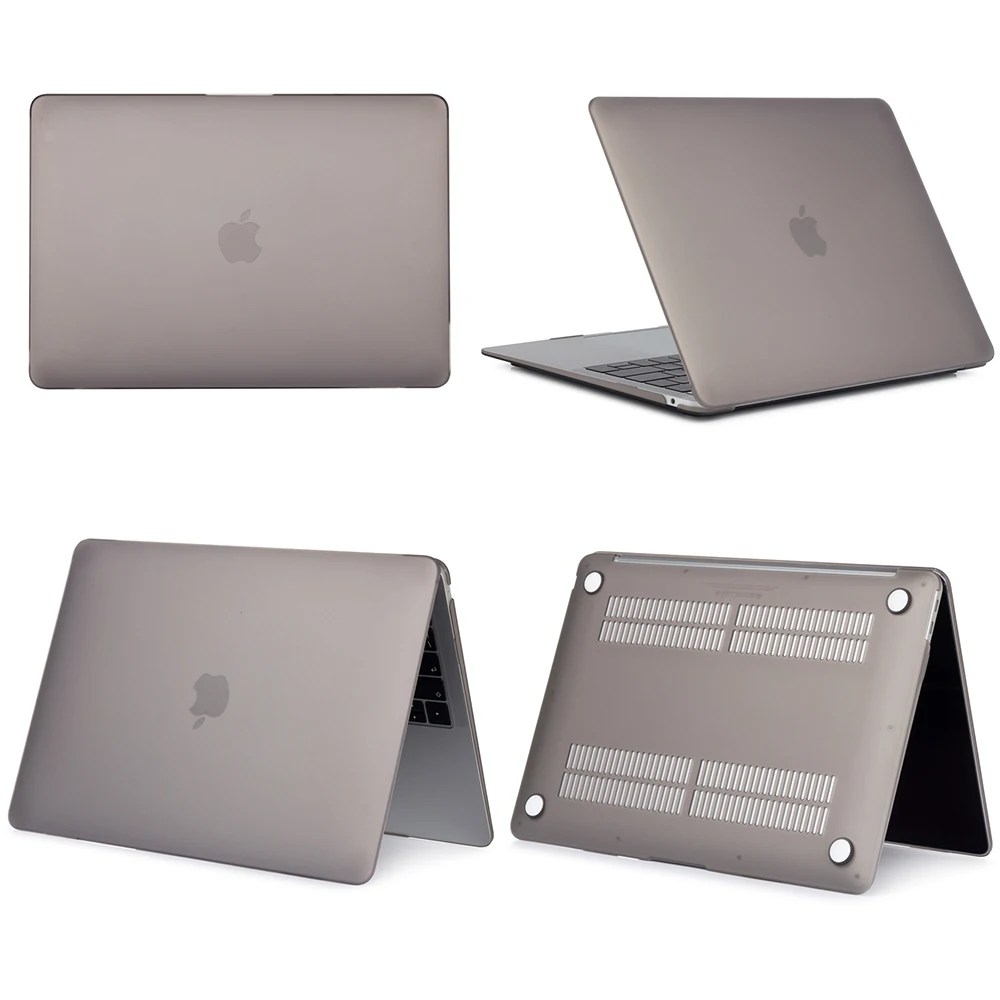 Matte Gray Чехол для ноутбука Apple MacBook Touch ID A1932 Air 13 Pro retina 11 12 чехол для mac book Pro 13,3 15,4 Touch Bar+ чехол для клавиатуры - Цвет: Matte Gray