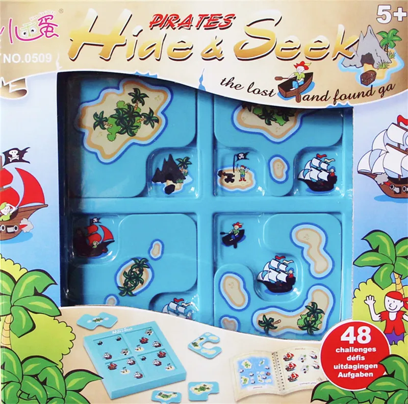 Пираты Hide& Seek IQ настольные игры 48 вызов с решением книга умные игрушки для повышения IQ для детских вечеринок Семейные интерактивные игрушки