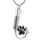 Памятные ювелирные изделия Fishhook Paw Chamrs Dog урна для кошек ожерелье из нержавеющей стали для кремации с наполнителем