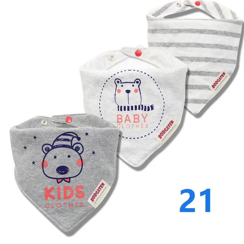 21 3 шт./лот, детские нагрудники, бандана, хлопок, высокое качество, Babadores Para Bebe, слюнявчик для младенцев, полотенце для мальчиков и девочек - Цвет: 21