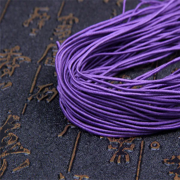 Purple 15 м красочные банджи шнуры DIY аксессуары ручной работы плетеные шнуры домашние тканые декоративные Шнуры DIY браслет Шнуры бусины веревка 1 мм - Цвет: Purple