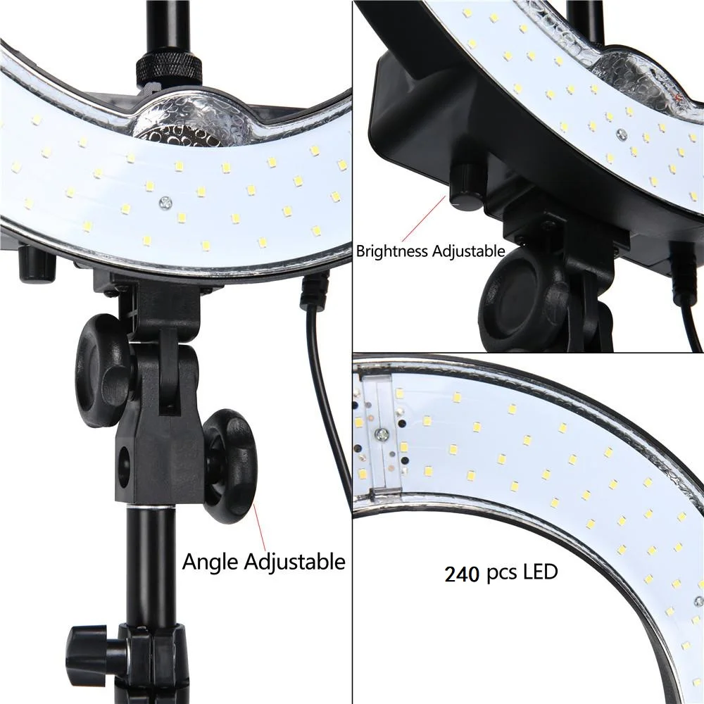 Камера фото студия телефон видео 55W 240PCS LED Кольцевой свет 5500K фотография