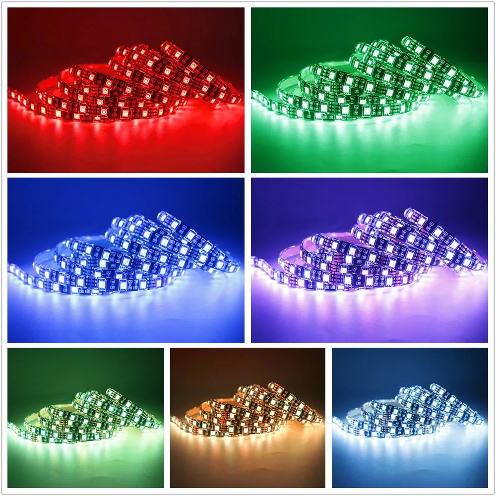 60 Светодиодный/м SMD5050 USB Светодиодная лента Водонепроницаемая 5 в полоса RGB для