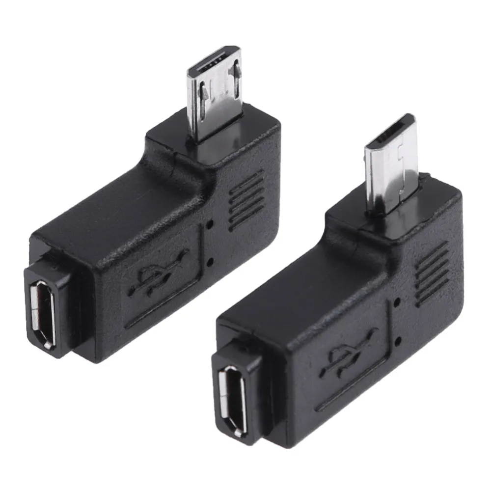 2 шт. 90 градусов прямоугольный переходник Micro USB мама папа L образный адаптер
