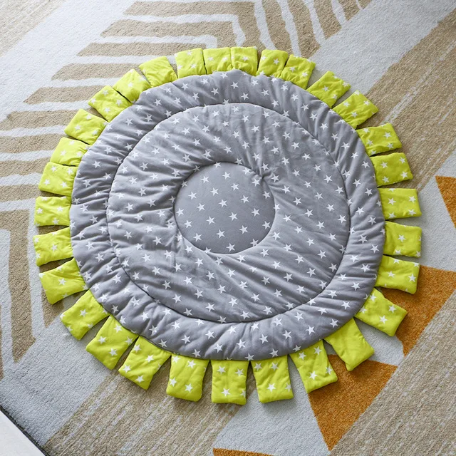

90cm Sunflower Play Mat Newborn Baby Rug Cotton Kids Carpet Playmat Room Decor Round Play Games Activity Mats Toys for Children