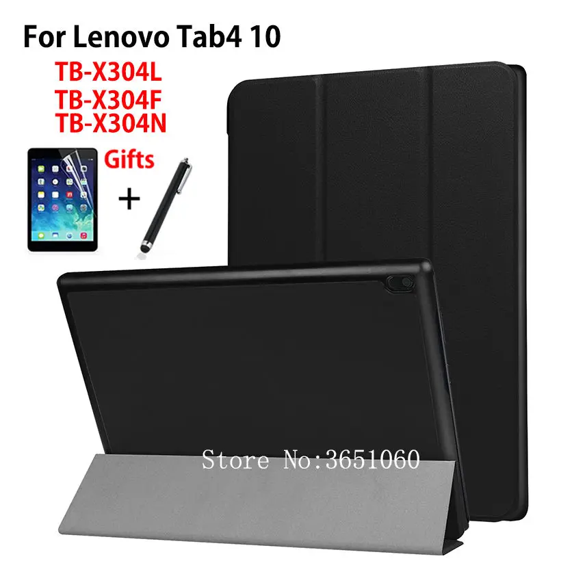 Чехол для планшета Lenovo TAB4 Tab 4 10 ТБ X304L TB X304F X304N 1 &quotSmart Cover Funda Tablet PU Flip Stand Skin Shell + Film