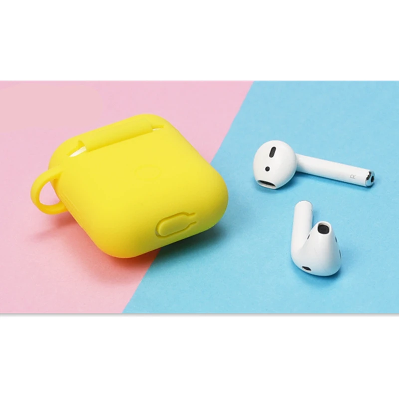 Милый желтый силиконовый чехол для наушников для Apple Airpods i7 i10 TWS, bluetooth чехол для наушников, аксессуары для наушников в подарок