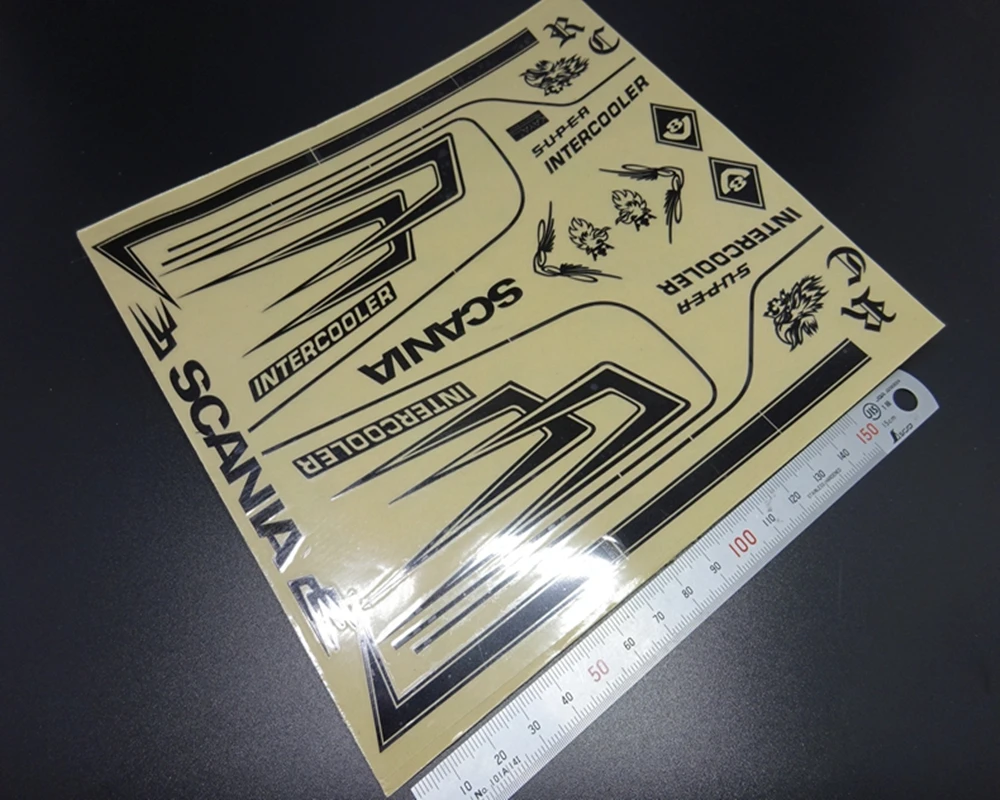 Tamiya scania грузовик основа черная наклейка наклейки Набор для 1: 14th шкала дистанционного управления модели actros R620 56323 R470 прицепом