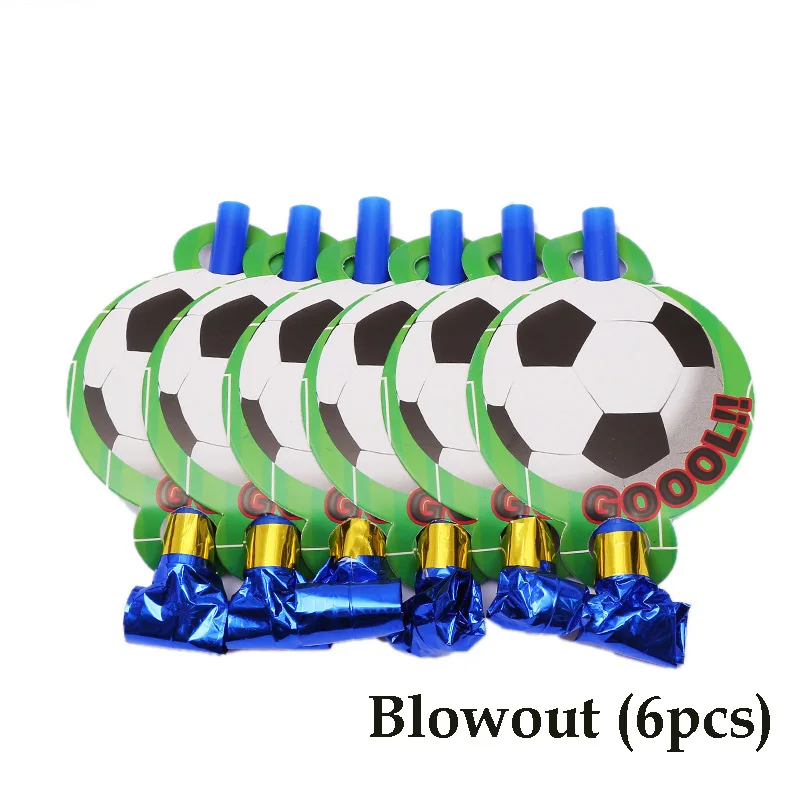 blowout 6pcs Футбольные тематические праздничные товары для дня рождения, набор посуды, чашки, скатерть и флаги, соломинка, Детские вечерние украшения для мальчиков - Цвет: blowout 6pcs