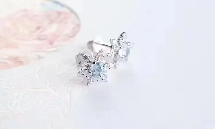 Женский ювелирный комплект из серебра 925 пробы с натуральным аквамарином|jewelry